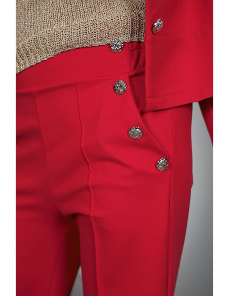 Elegant women's trousers - 8 buttons
