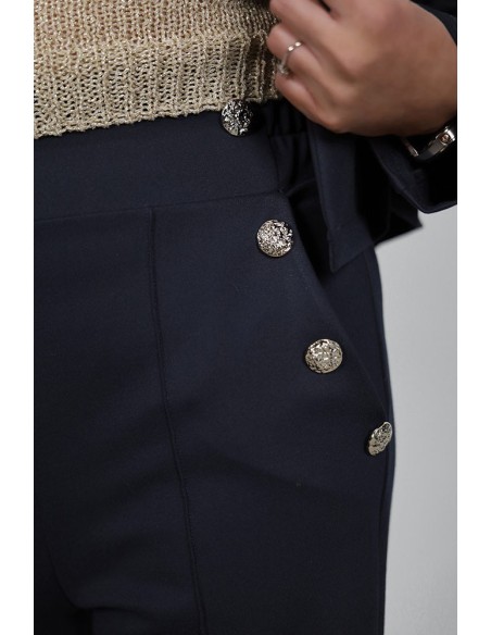 Elegant women's trousers - 8 buttons