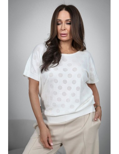 A wonderful women's sweater - Openwork Polka Dots