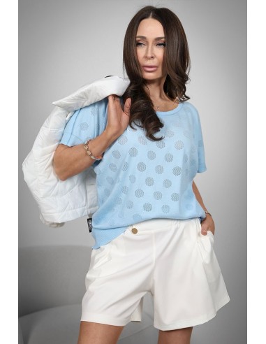 A wonderful women's sweater - Openwork Polka Dots
