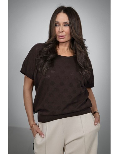 A wonderful women's sweater - Openwork Polka Dots