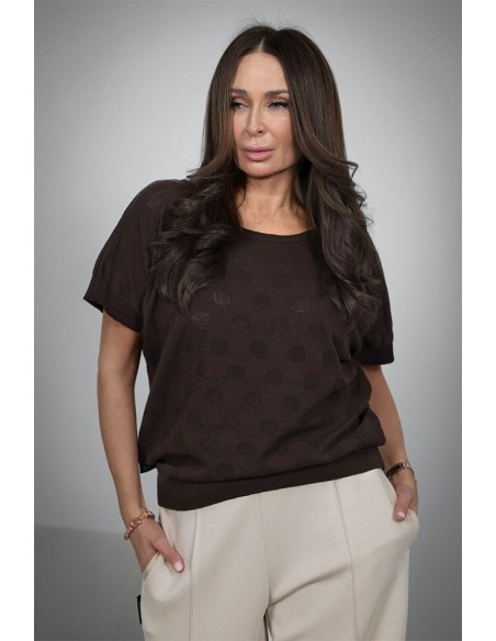 A wonderful women's sweater - Openwork Polka Dots