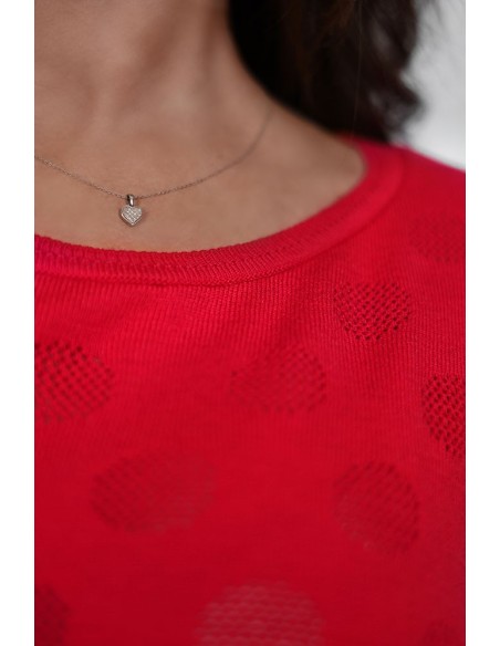 A wonderful women's sweater - Openwork Polka Dots