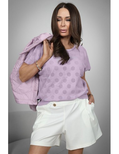 A wonderful women's sweater - Openwork Polka Dots