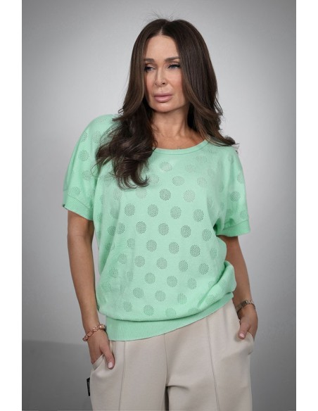 A wonderful women's sweater - Openwork Polka Dots
