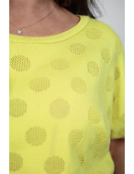 Cudowny sweter damski - Grochy Ażur