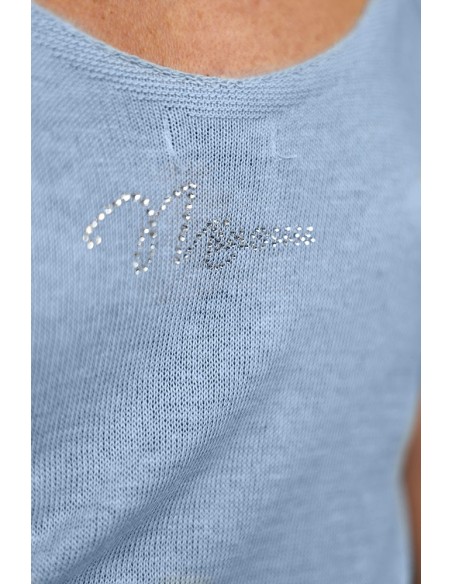 Kobiecy top z błyszczącą przędzą - Dziany Lurex