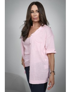 Women's Knitted Shirt with a Chest Pocket