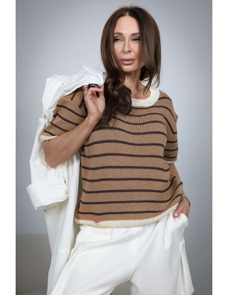 Modny sweter damski - Fusi Paski