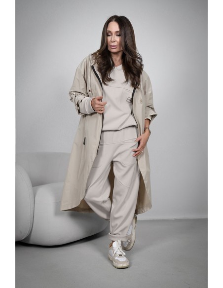 Comfortable women's tracksuit with zircons - BB