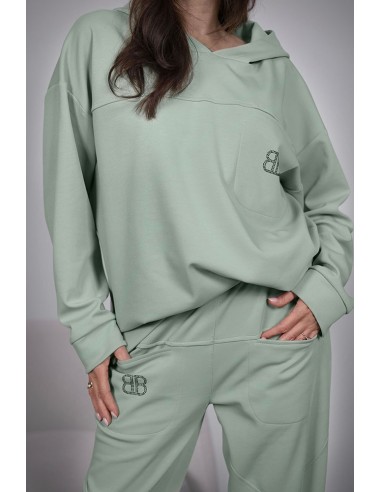 Comfortable women's tracksuit with zircons - BB