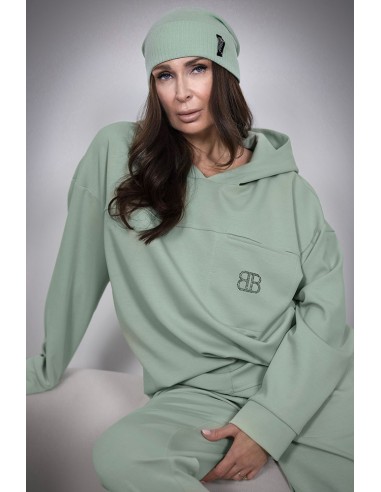 Comfortable women's tracksuit with zircons - BB