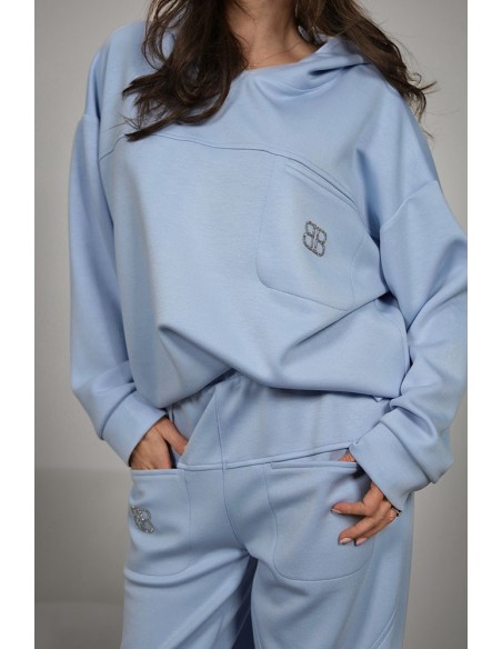 Comfortable women's tracksuit with zircons - BB