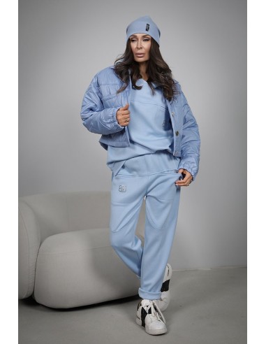 Comfortable women's tracksuit with zircons - BB