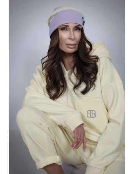 Comfortable women's tracksuit with zircons - BB