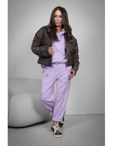 Comfortable women's tracksuit with zircons - BB