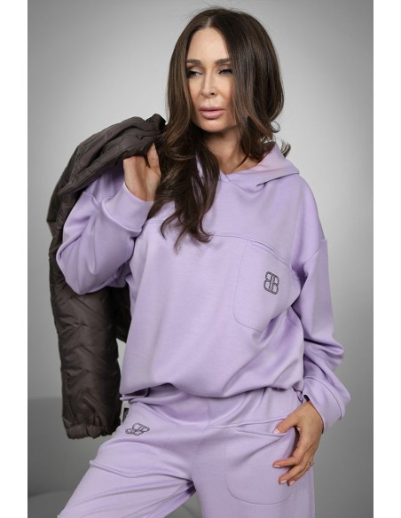 Comfortable women's tracksuit with zircons - BB