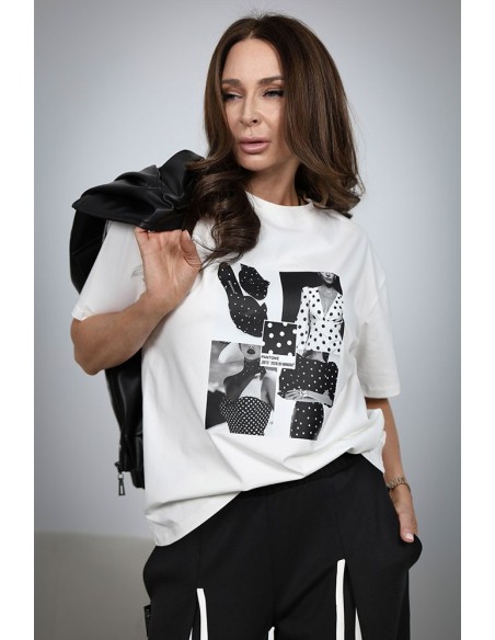 Stylish women's polka dot T-shirt - Pantone Dots