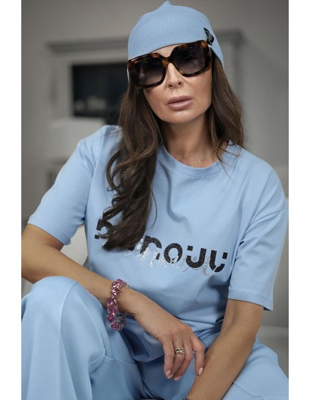 Comfortable women's T-shirt with shiny Minouu