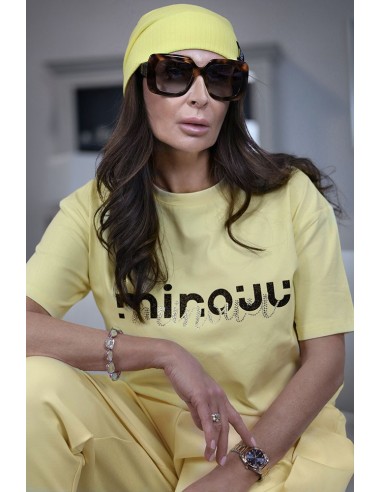 Comfortable women's T-shirt with shiny Minouu