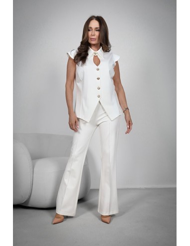 Women's trousers - Flared pleats