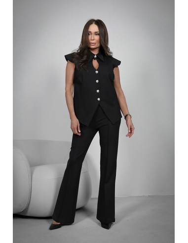 Women's trousers - Flared pleats