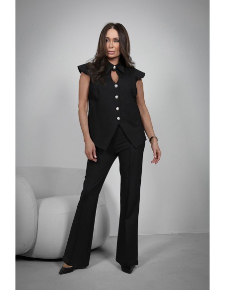 Women's trousers - Flared pleats