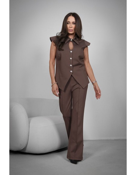 Women's trousers - Flared pleats