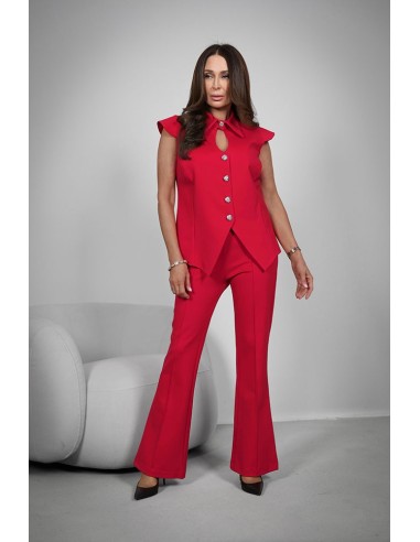Women's trousers - Flared pleats