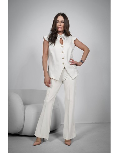 Women's trousers - Flared pleats