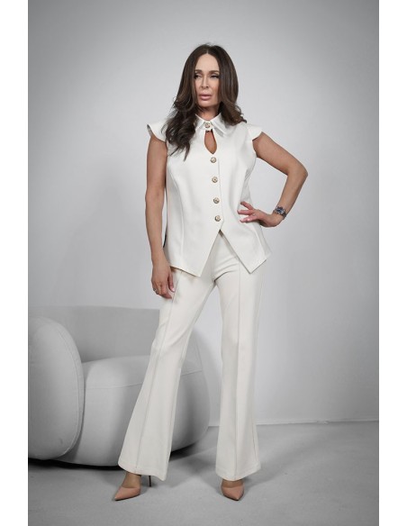 Women's trousers - Flared pleats