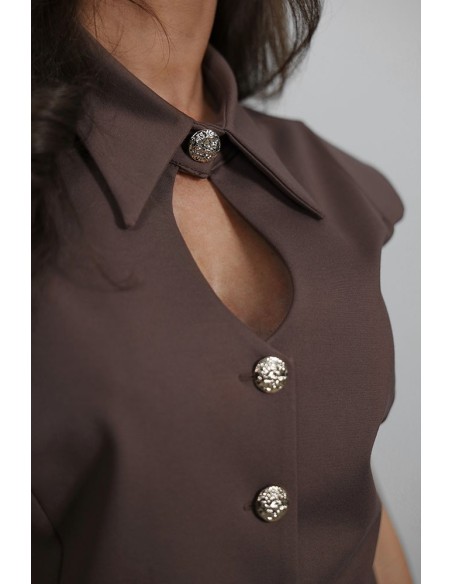Subtle blouse with a collar - Butterfly