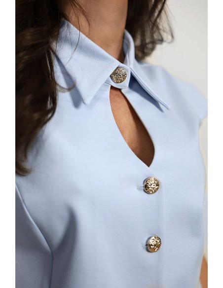 Subtle blouse with a collar - Butterfly