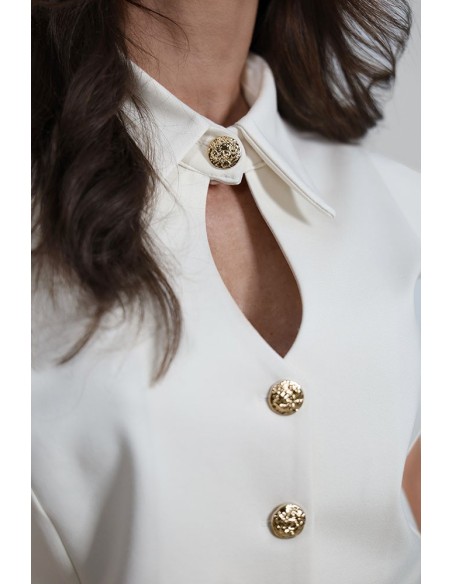 Subtle blouse with a collar - Butterfly