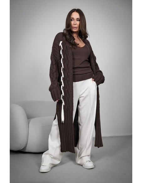 Women's Cardigan - Long Braided Braid