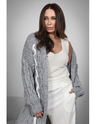 Women's Cardigan - Long Braided Braid