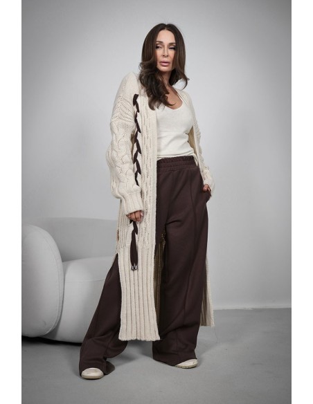 Women's Cardigan - Long Braided Braid